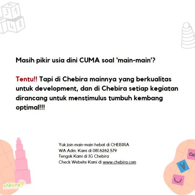 95% perkembangan otak anak terjadi sebelum   mereka berusia 6 tahun 1