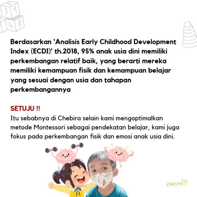 95% perkembangan otak anak terjadi sebelum   mereka berusia 6 tahun 2
